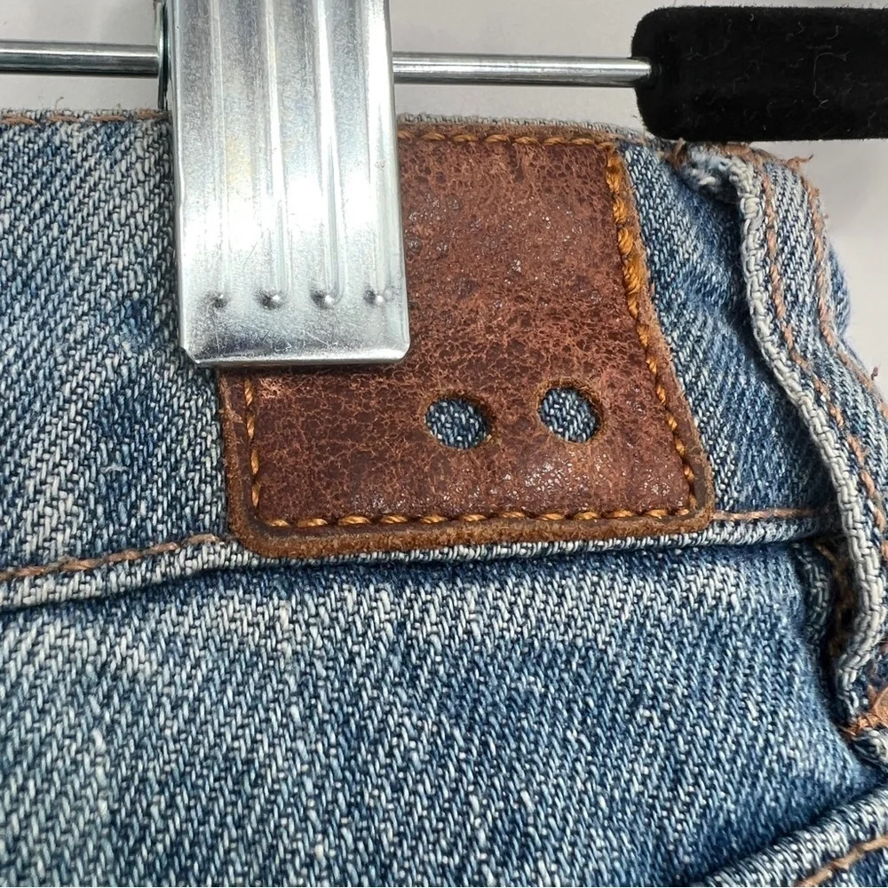 Life In Progress Distressed Ripped Straight Leg Rolled Cuffed Faded Denim Jeans